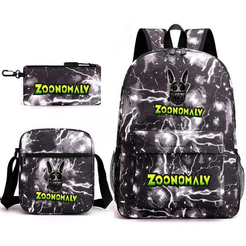 Deformed Zoo Surrounding Primary School Students Schoolbag Trend Starry Sky Backpack Leisure Three-piece Set