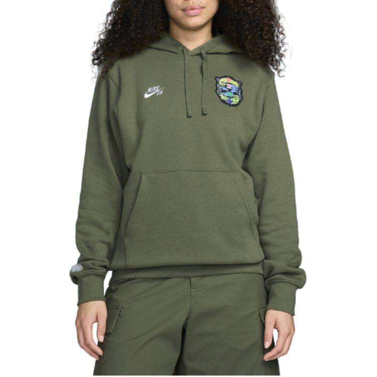 Nike SB Pattern Pullover Hoodie Unisex hoodies Olive-Green FZ4099222