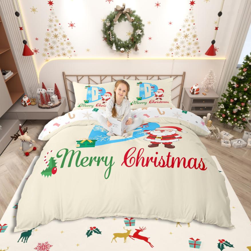 Comforter Homewish Colorful Letter Monogrammed Theme Bedding Setmerry Christmas Bed Set For Girls Boys