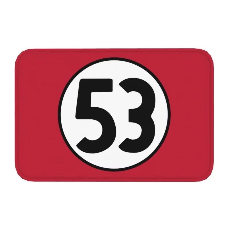 Classic Racing Car Herbie 53 Doormat Anti-Slip Entrance Kitchen Bathroom Door Floor Mats Garden Rug Carpet Footpad