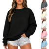 Women's Casual Comfortable Neck Long Sleeve Color Loose Fit Sweatshirt
