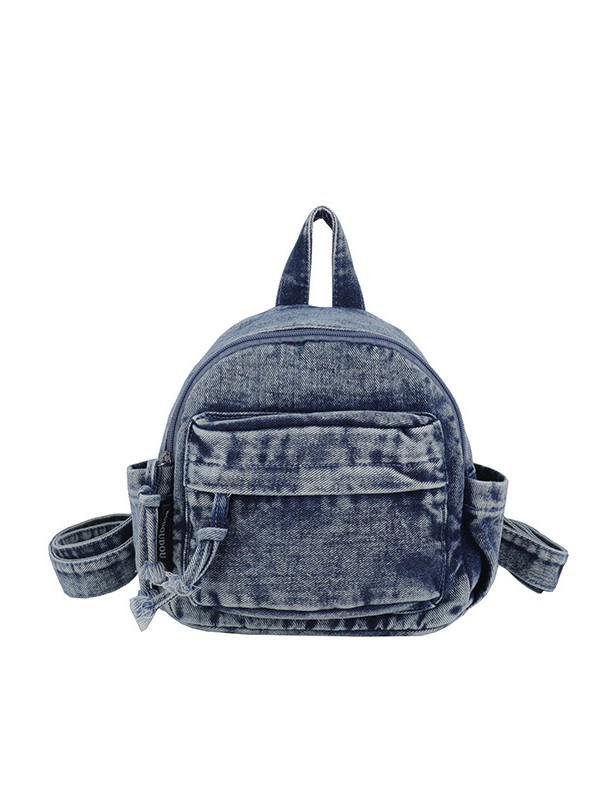 Lightweight Unisex Mini Japanese-Style Denim Backpack for Women and College Students
