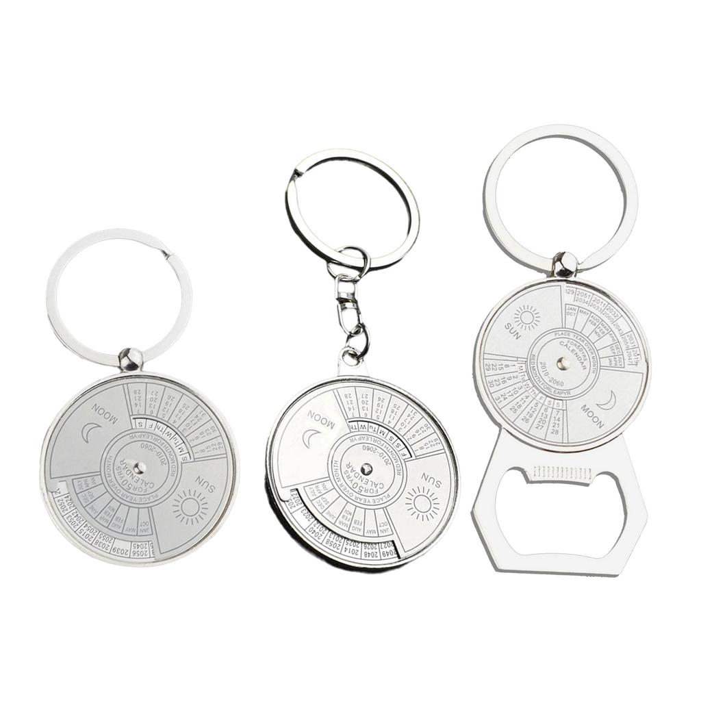 Elegant Compass Perpetuals Calendar Keychain Craft of Zinc Alloy for Business Professional and Travel Enthusiasts