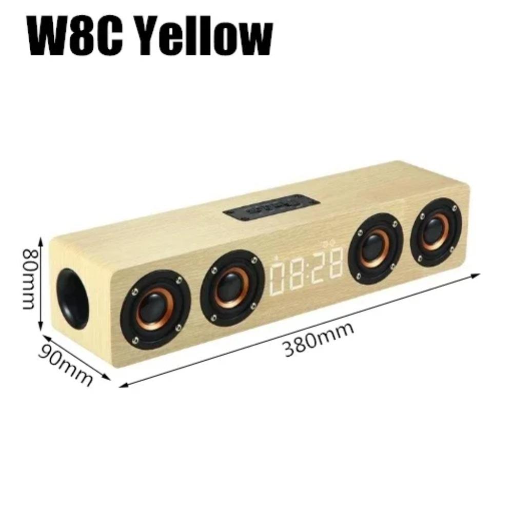 Wooden Soundbar Bluetooth Speaker Music Acoustic System 40W HIFI Stereo Music Surround LED Display Outdoor Speaker With FM Radio