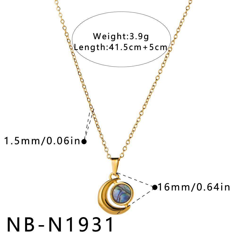 Stainless Steel Abalone Shell Necklace Women Heart Sun Water Drop Pendant Necklace Ins Fade Resistant Elegant Banquet Jewelry