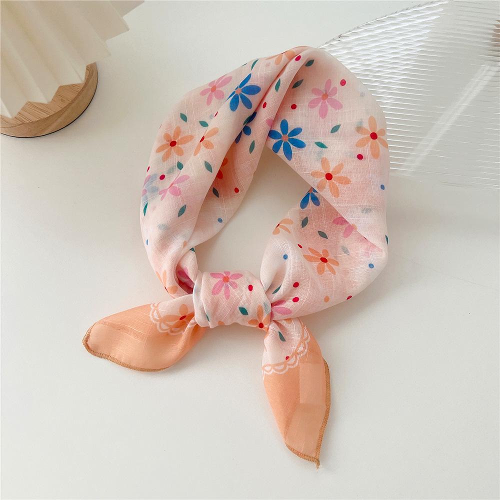 58 Baumwolle Leinen Seide Halstuch - Damen Vielseitiges Atmungsaktives Modeaccessoire für Frühling, Sommer, Herbst. Perfekt als Haarband oder Dekoration.