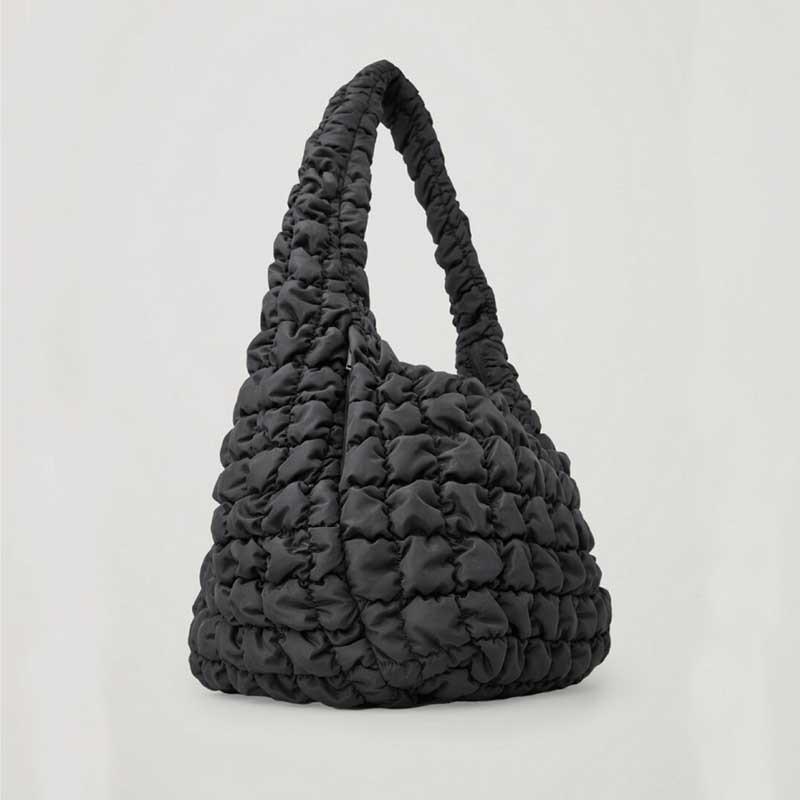 Lightweight Quilted Cloud Crossbody Bag - Early Autumn Style, Single Shoulder Pleated Dumpling Design (COS2022).