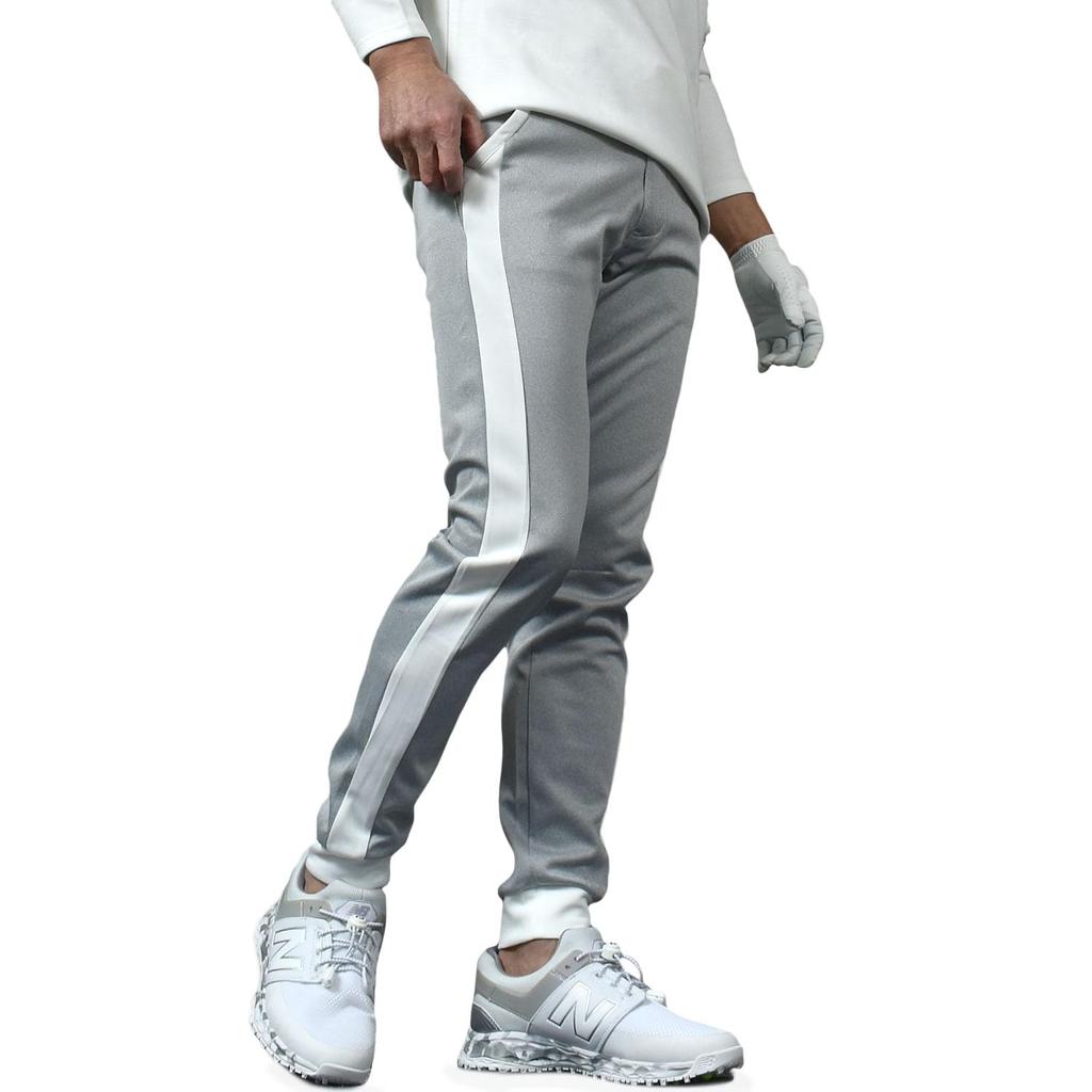 COMON GOLF Golf Pants for Golf Large Jogger Heather Gray X White Men, Wear, Pants, Trousers, Stretch, Size, Pants, Ponte, Spring/Autumn,