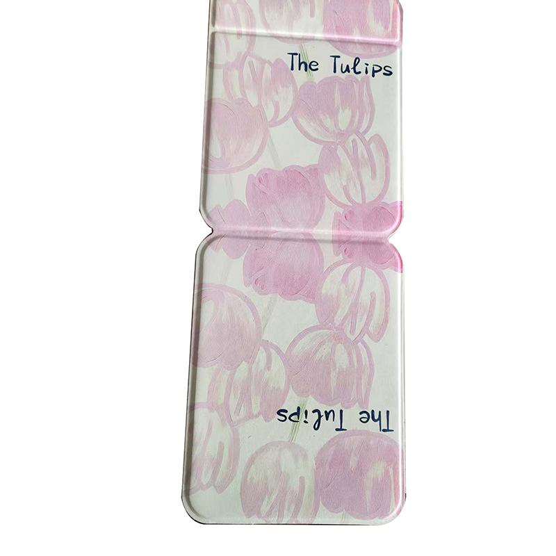 

2-In-1 Portable Adjustable Handheld Mini Makeup Mirror With Small Comb Dormitory Tabletop And Office Use 10CM розовый