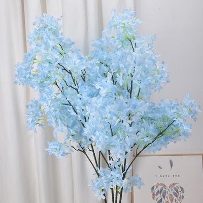 1 ramo de flor lilás artificial que não desbota, cria vitalidade, seda falsa, cruz artificial útil, flor de cerejeira, decoração de mesa para casa