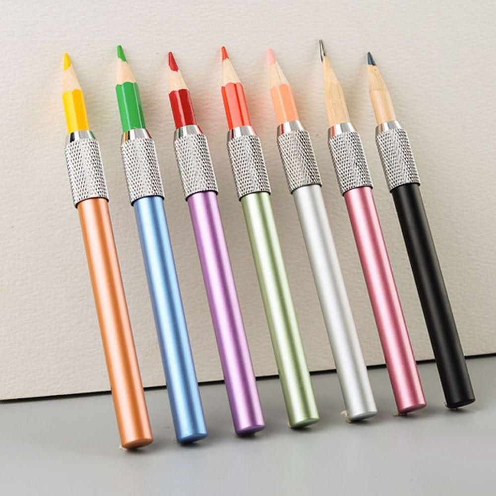 Extensor de Lápis Metálico Ajustável Comprimento do Lápis por Extensor de Lápis Desenho Escrita Esboço