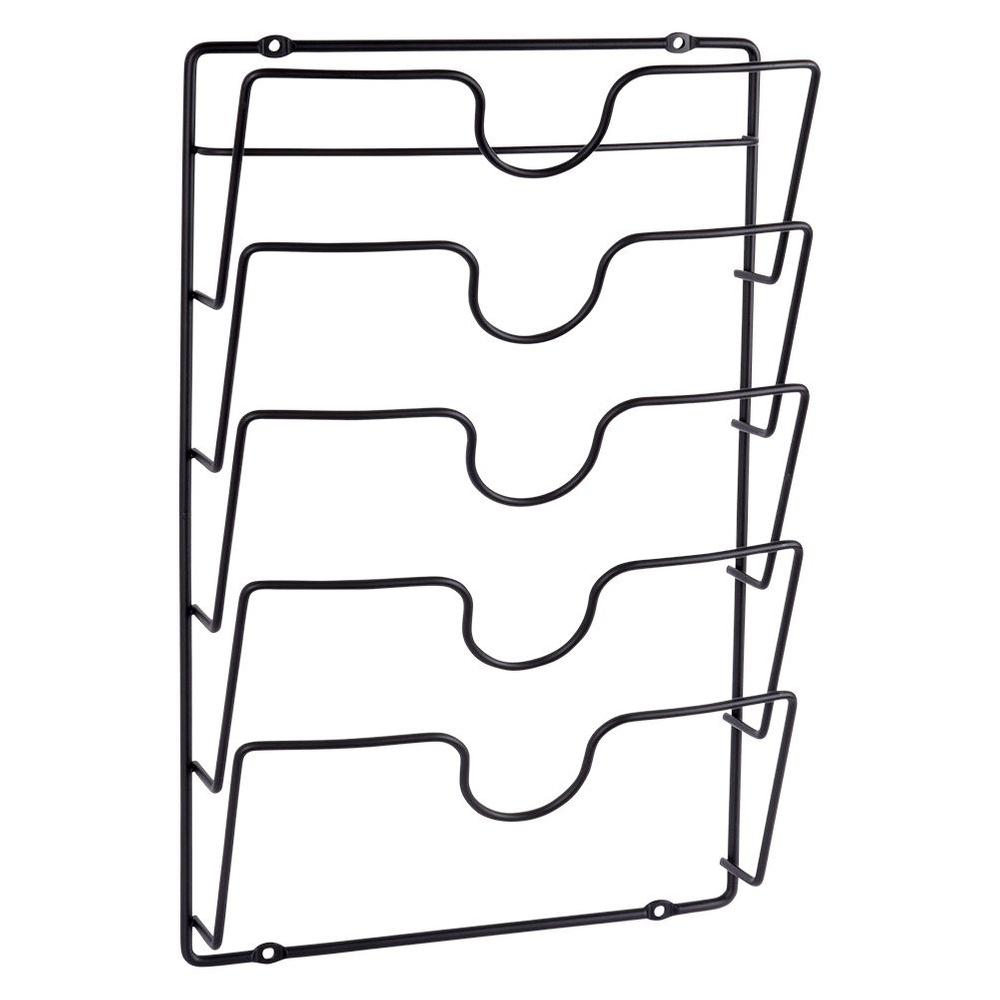 Lid Hanger Holder Kitchen Organizer Metal Black Wall Mount