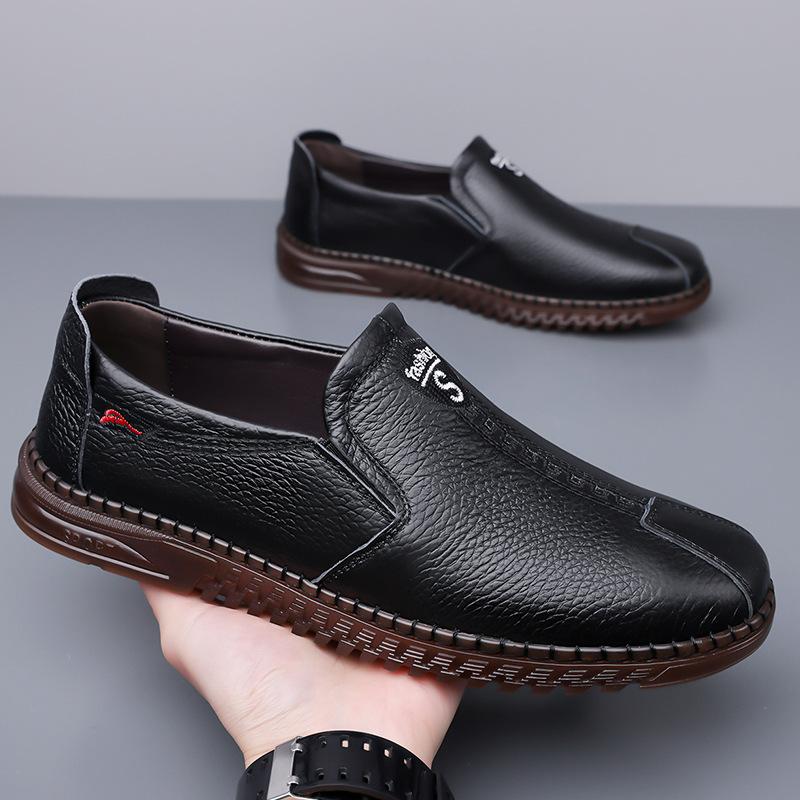 Fashion 2025 Summer Autumn Soft-soled Men's Leather Shoes Business Casual Fashion Big Size Loafers Male Solid Color Driving Shoes Man