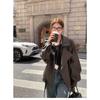 Women S Black Vintage Moto Lapel Pu Leather Jacket Coat