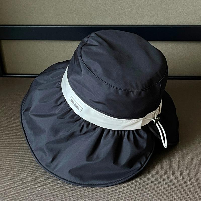 Hat women's summer new outdoor bucket hat sunscreen sunshade sun hat women's striped fashion sun hat