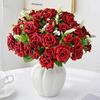 Artificial Flowers Silk Rose Wedding Bridal Fake Bouquet Valentine'Home Room Table Decor Outdoor Yard Garden DIY Photograph Prop