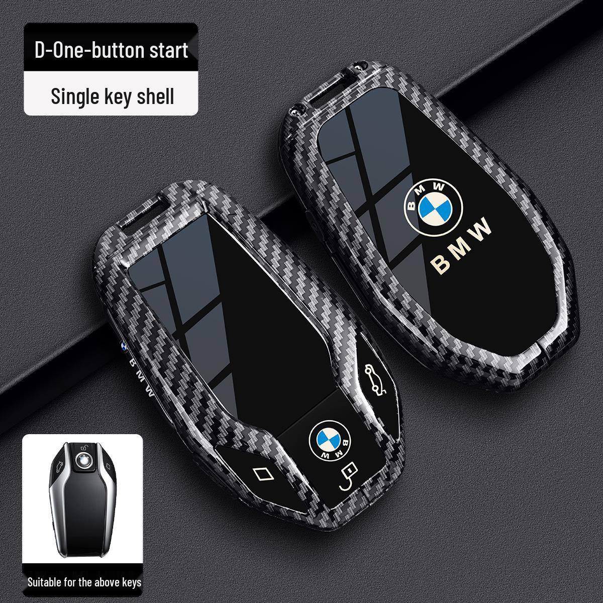 BMW Key Case - Carbon Fiber Shell for X3, 3 Series, 1 Series, 5 Series, X5, 7 Series, 325Li, 525, 530. Simple OPP Bag Packaging