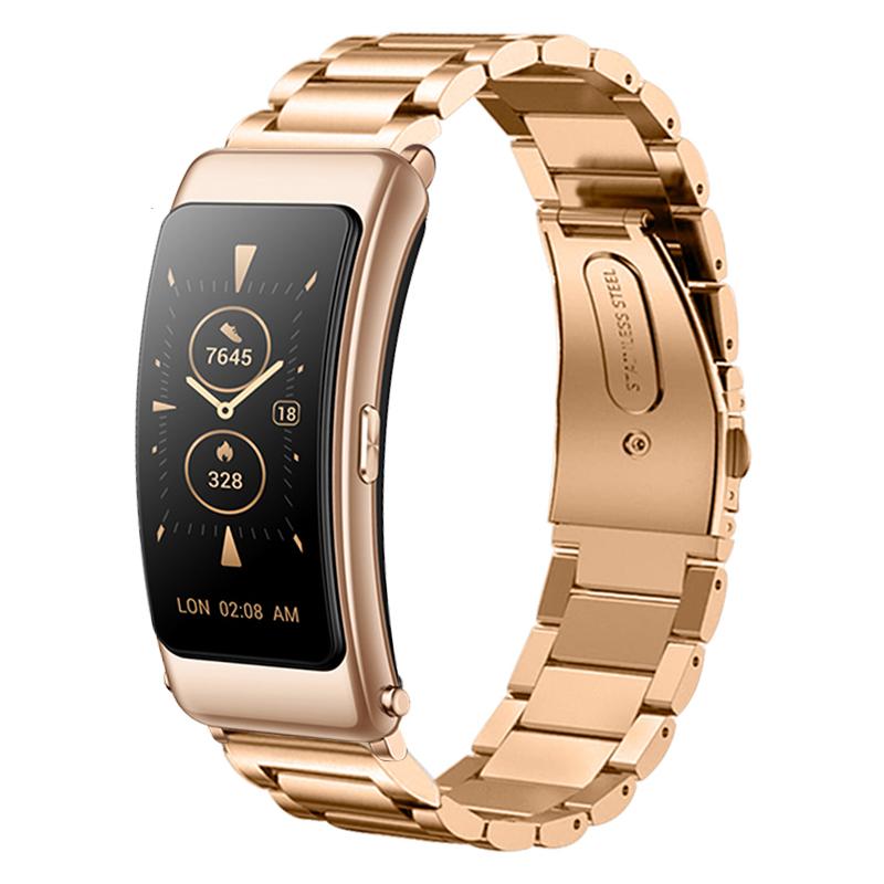 16mm Klokkereim for HUAWEI TalkBand B6 B3 Utskiftbar Klokkereim Armbånd i Rustfritt Stål Smartklokkerem for Huawei B3 B6