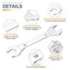 Uxcell 18x19mm Metric Super Sleek Small Flat Head Mirror Polished Open End Spanner Set of 3 for Automotive Repair and Furniture Assembly Wrench,