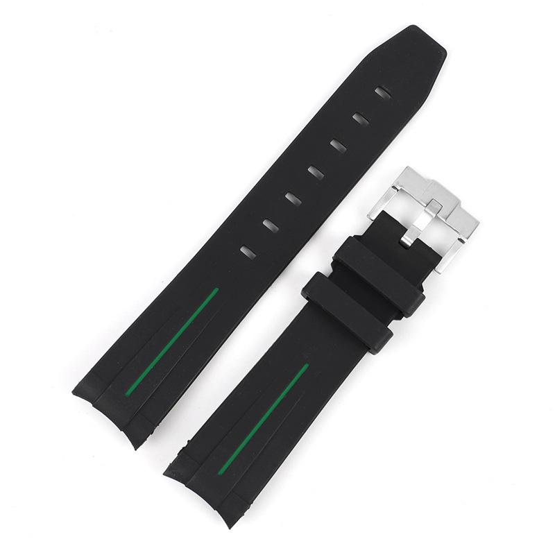 Curved Interface Rubber Watch Strap 20mm Men Women Waterproof Sports Watch Band for Moonswatch Watchband Watch Accessories