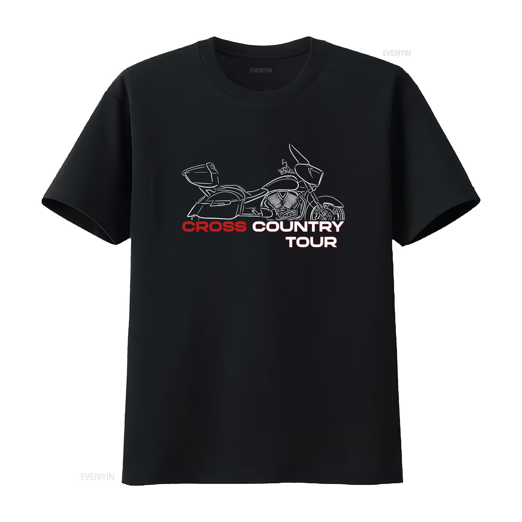 

Victory Cross Country Tour 2012 2018 Motorcycle T Shirt for Bikers vintage Washed Unisex Comfortable Soft homme Casual 4XL