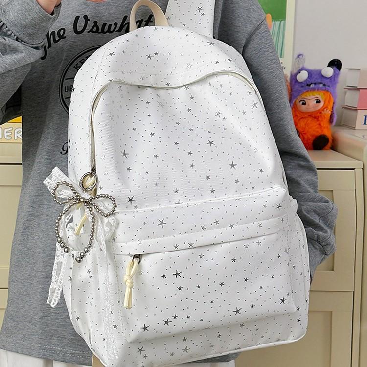 Schoolbag schoolbag new hot stamping three-dimensional little star junior high school schoolbag large capacity fresh and sweet leisure bag going out