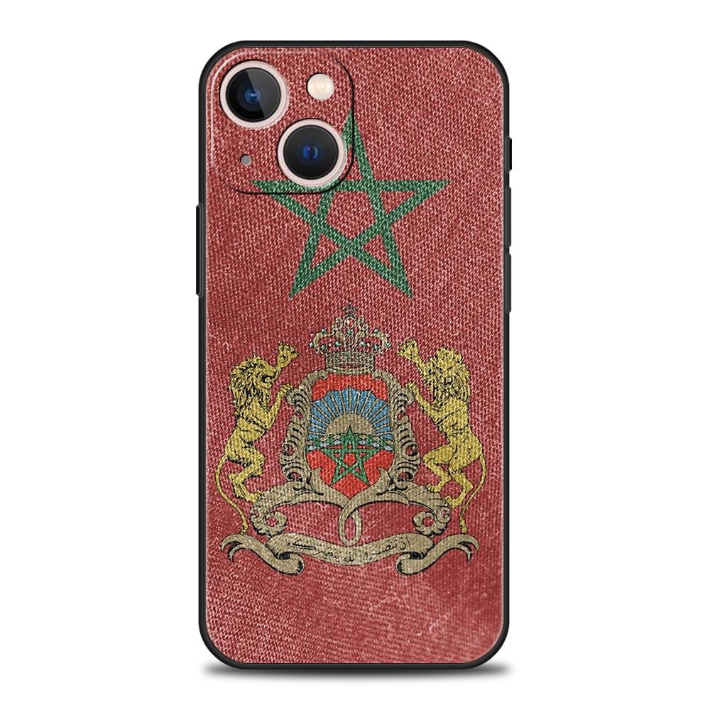 

Phone Case For iPhone 16 15 14 13 12 11 Pro Max XS X XR SE 7 8 Plus Shell Moroccan flag Morocco passport iPhone 16e Cover iPhone 13 Pro