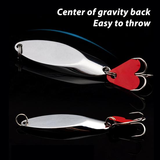 5Pcs Fishing Spoons Fishing Lures Compact Portable Casting Spoon Treble Hooks Jigs Hard Metal Spinner Baits for Freshwater Saltwater