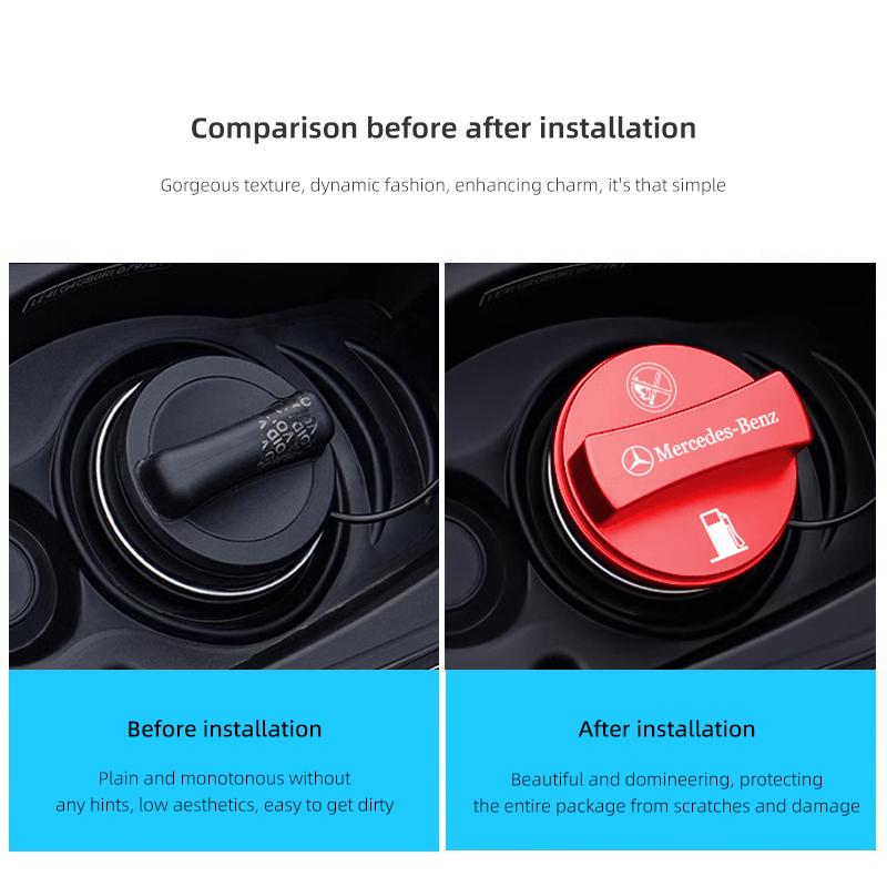 Car Fuel Cap Aluminum Alloy Oil Box Lid Petrol Tank Cover Tire Valve For Mercedes Benz AMG E S C A Class GLE GLS CLA CLE GLC CLS CA1