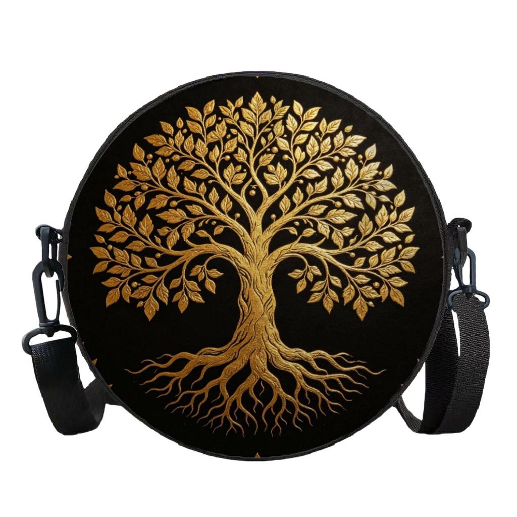 Korean Style Cartoon Print Crossbody Bag, Versatile Round Shoulder Bag for Women and Students, Customizable Design.