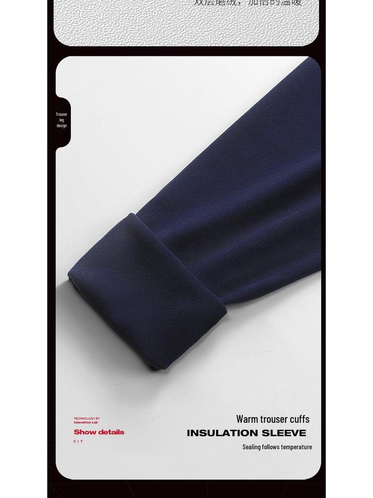 Men's Velvet-Lined Thermal Underwear Set: Seamless Cotton Sweater and Pants for Autumn/Winter