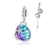 925 Silver Gold Shell Beads Jellyfish Seahorse Dangle Charm Snake Bracelet Necklace Beach Party Gift