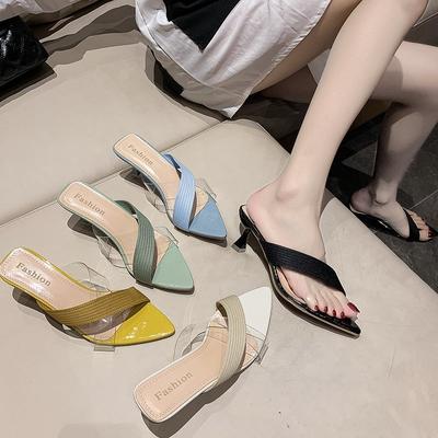 Fashion High Quality Summer Women Pumps Sandals for Ladies Sexy High Heels Slip-on Slippers Slides Shoes New 2025