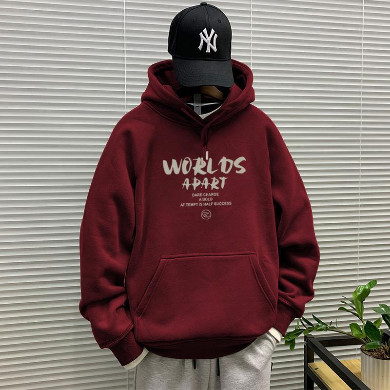 Korean Style Winter Hooded Sweatshirt for Boys: Thick, Versatile, Plus Velvet Pullover