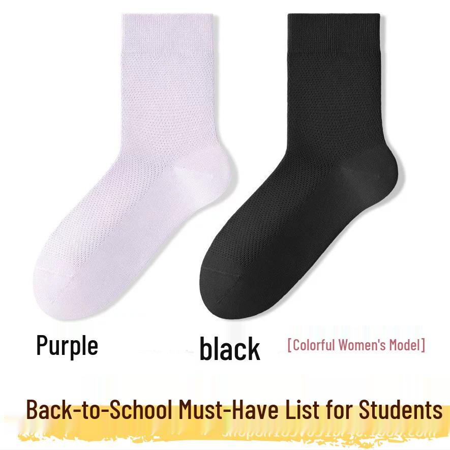 Men's Four Seasons Breathable Black, White, Grey Low-Cut Boat Socks, Anti-Odor, Mid-Calf, Disposable.