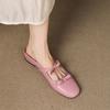 New women's bag head slippers casual flat slippers low heel solid color large size women's shoes summer foot slippers