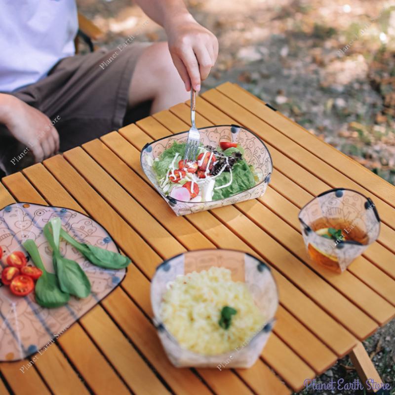 Ultralight Portable Foldable Camping Tableware Foldable Bowl Dinner Plate Coffee Filter Funnel Cup Travel Chopping Tableware