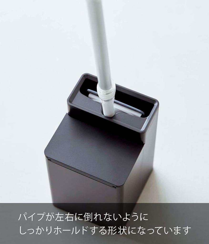 Yamazaki Tower Toilet Wiper Stand with Cleaner Sheet W11 X D12 X for Toilet and Floor Wiper Model 6061 Storage, Black, Approx. H17cm, Storage,