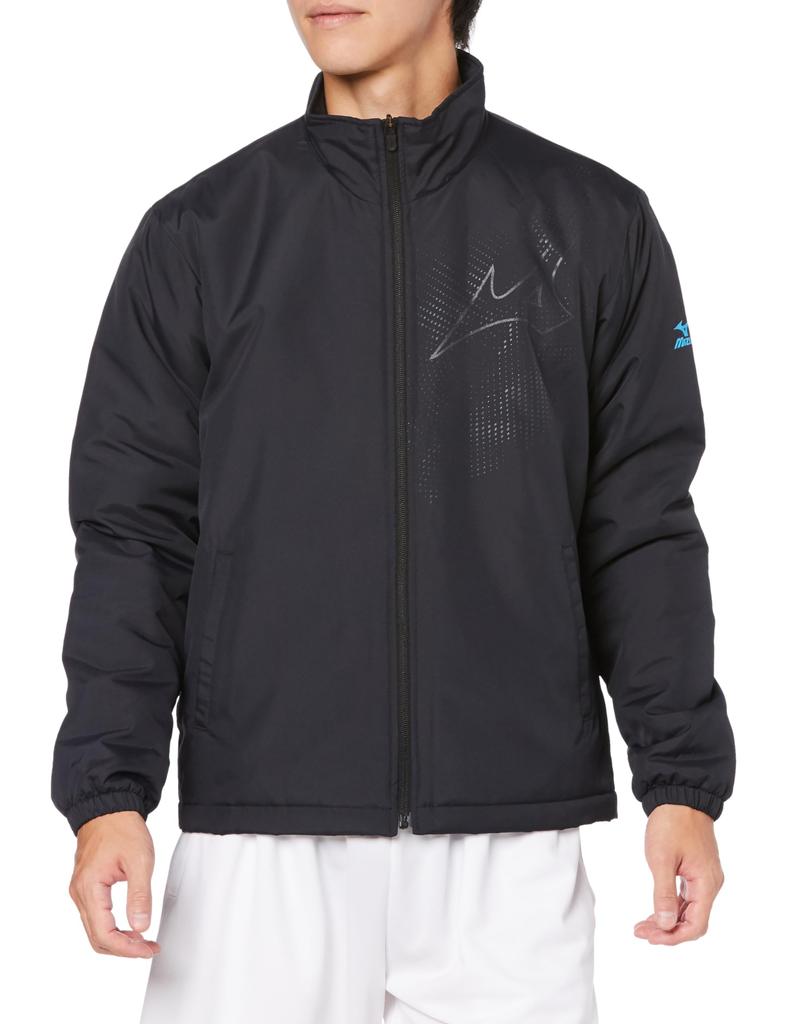 Mizuno Padded Warmer Jacket Size M Men's Water-Repellent (K2JEA532), Black,
