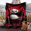Teplá flanelová deka s motivem Kung Fu Panda, lehká a pohodlná přehozová deka pro postel a pohovku