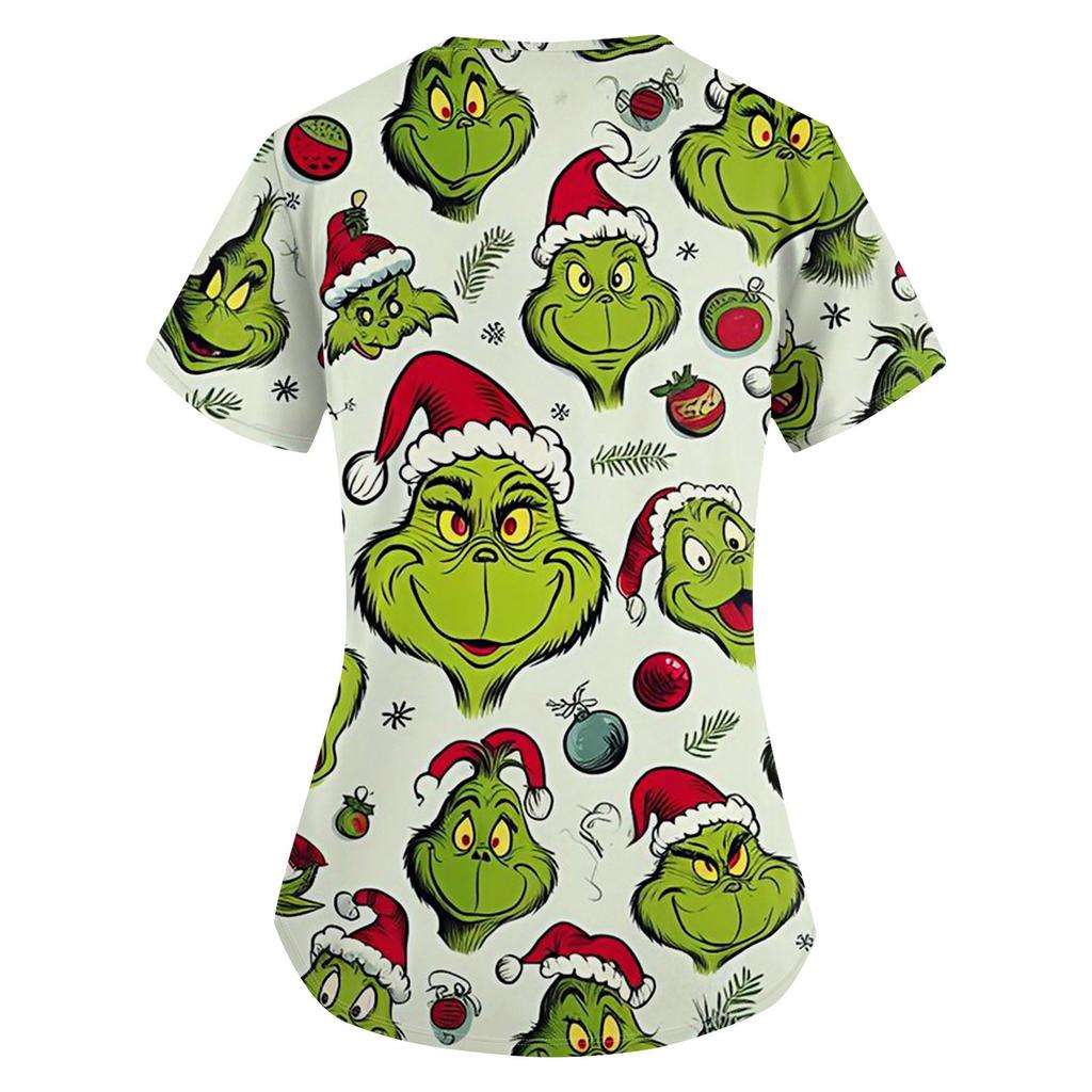 Dámská vánoční pracovní uniforma pracovní uniforma s výstřihem do V a kapsou ochranná pracovní uniforma