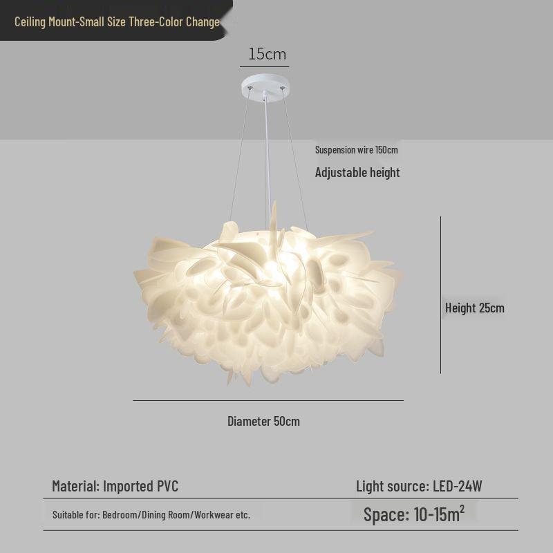 2025 Modern Minimalist Petal Ceiling Light - Full Spectrum, Warm & Romantic for Master Bedroom
