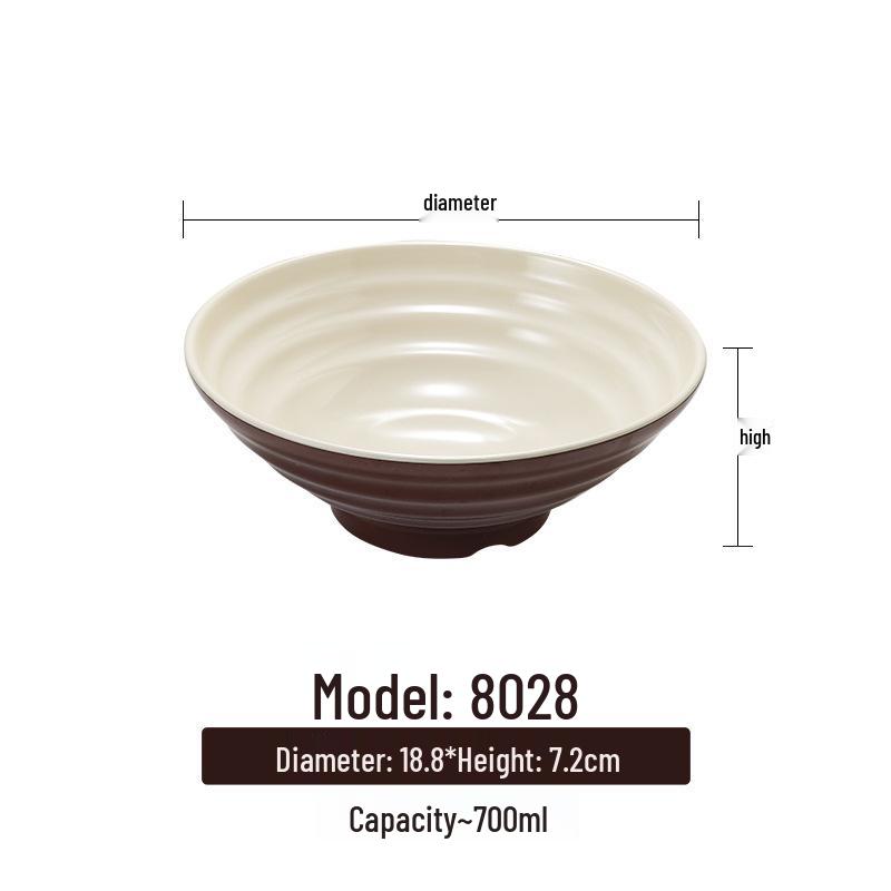 Melamine White Noodle Bowl, Imitation Porcelain, Large Plastic Soup/Rice Bowl for Commercial Use.