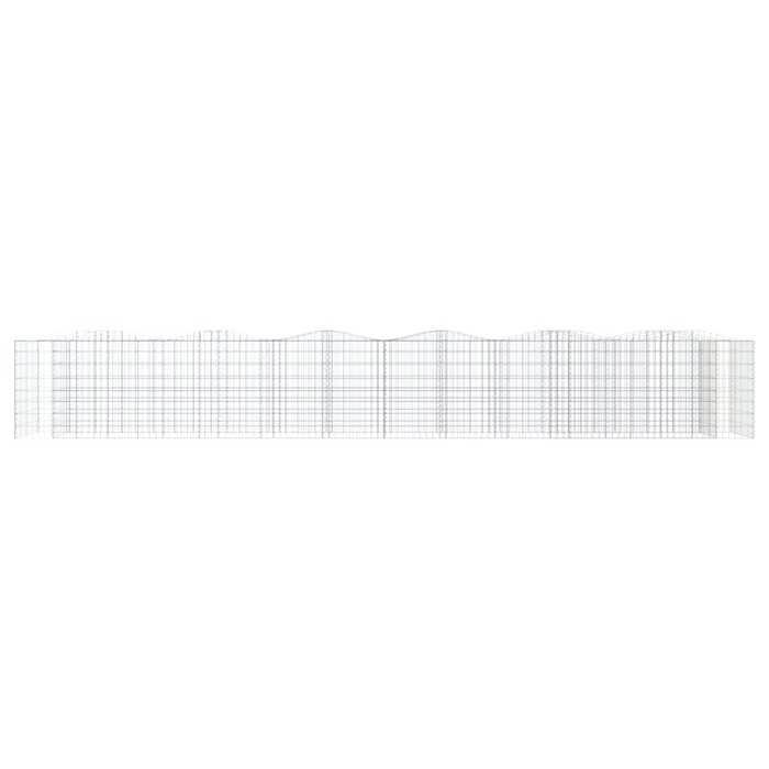Lit surélevé à gabions arqué - Maison Exclusive - 600x100x100 cm - Fer galvanisé - Fil 3,5 mm