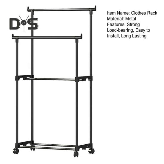 Modernes modulares Lagerregal für Kleiderbügel, stark belastbar, einfach zu montieren, Kleiderbügel mit Doppelstange