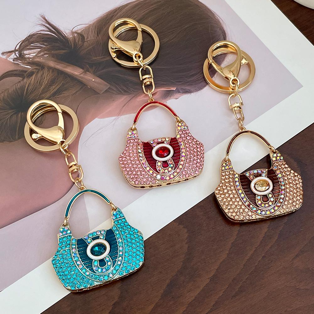 Luxus Damen Strass Tasche Schlüsselanhänger Handtaschenanhänger Auto Schlüsselanhänger Souvenir 2024
