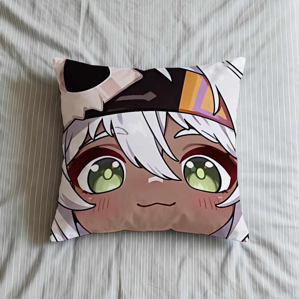 Face Impact Cushion Cover Soft Case Genshin Sofa Living Game Room Home Comfortable Office Decor Protective Q Cute Pillow