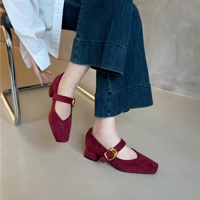 Leopard Luxury High Heels Retro Mary Janes Shoes Women Sneakers 2024 Autumn New Suede Shoes Elegant Dress Pumps Tenis De Mujer