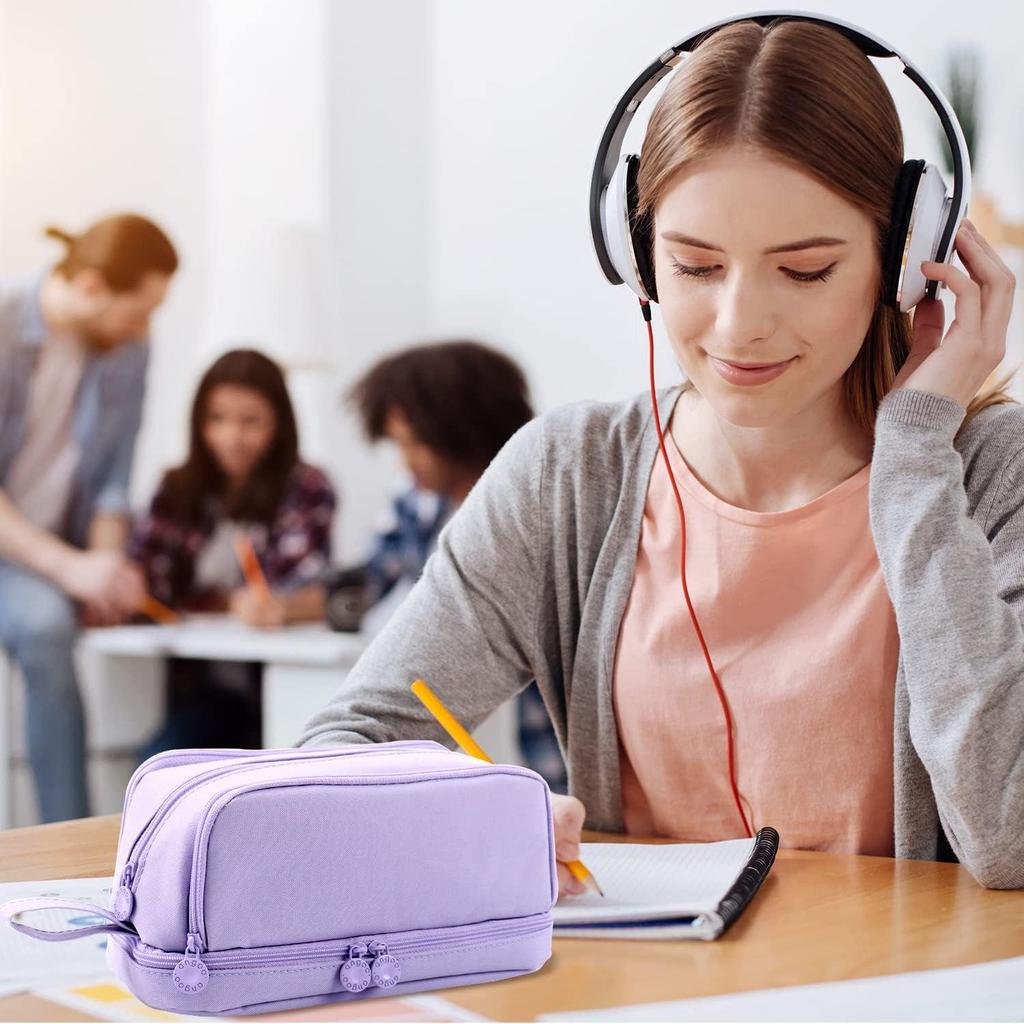 Dual-Compartment Large Capacity Student Pencil Case