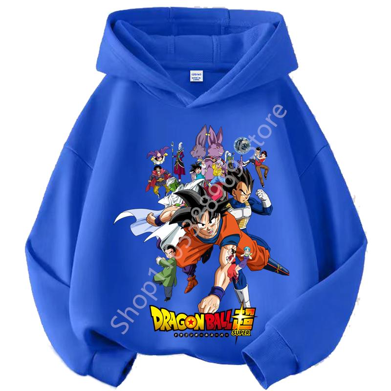 Dragon Ball Chibi Characters Kids Hoodie 100-160 Size 3-12 Years Boys Casual Sporty Children's Sweatshirt